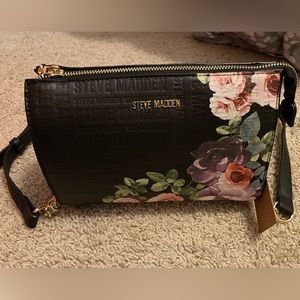 NWT Steve Madden black floral crossbody.